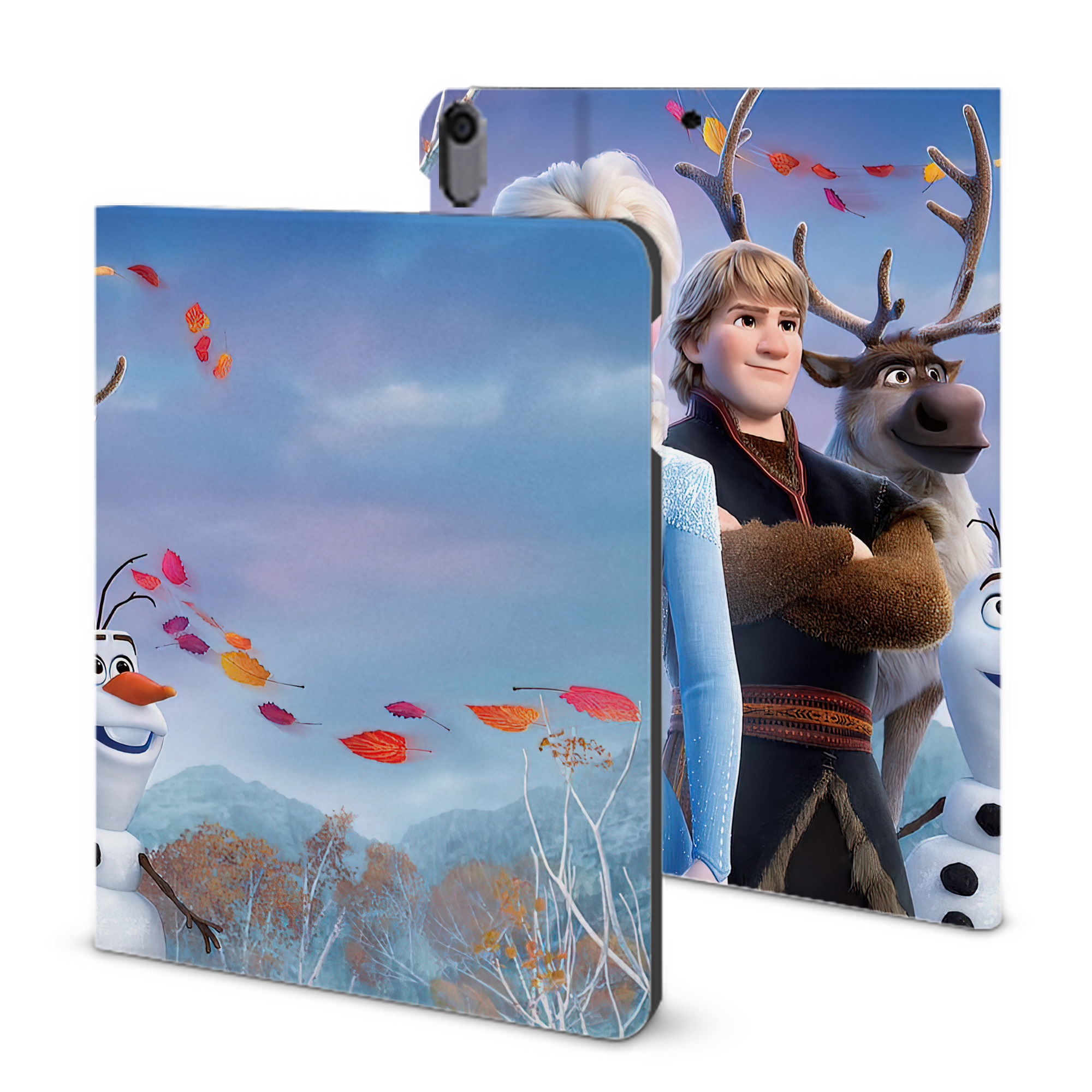 （画像用） アナと雪の女王 アンナ エルサ Frozen Anna Elsa IPad ケース ブック型 PUレザー TPU 耐衝撃 軽量 薄型 ペン収納なし 全面保護 IPad 各モデル対応